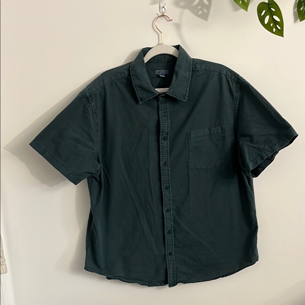 Merona Green Casual Button Down Shirt Relaxed Fit